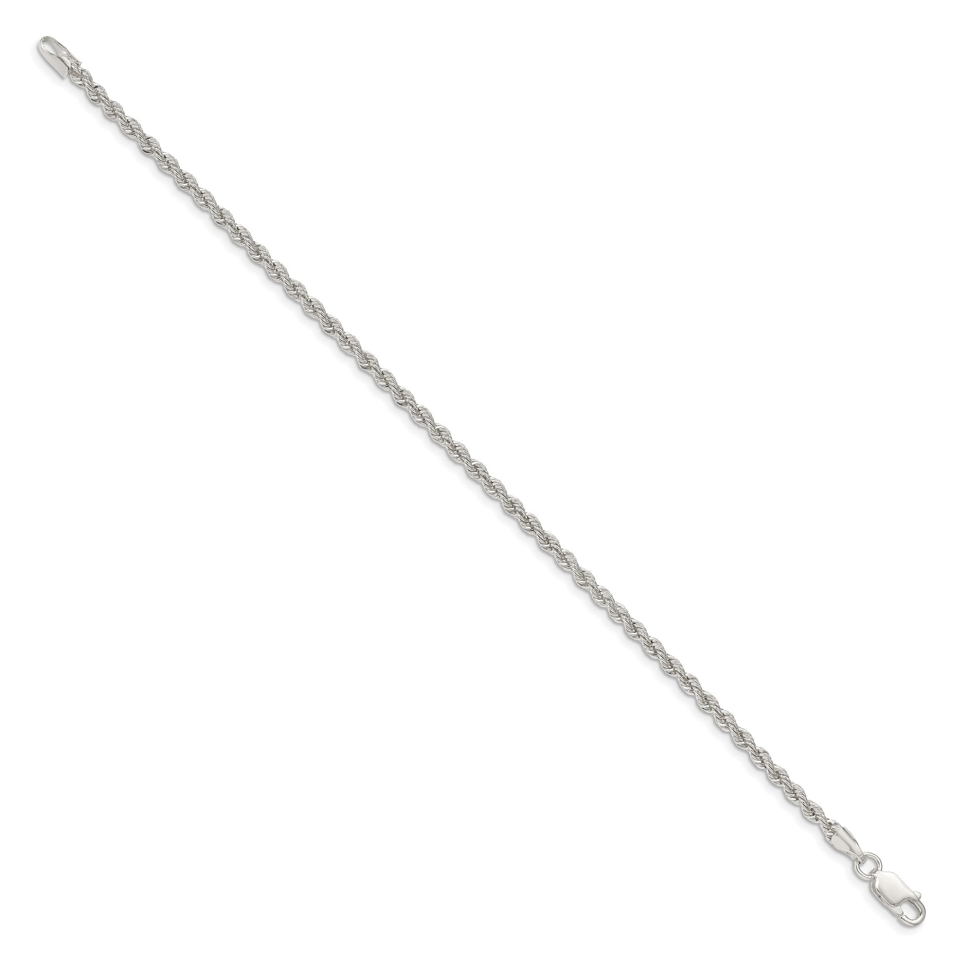 Sterling Silver 2.5mm Solid Rope Chain