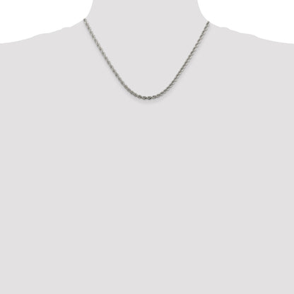 Sterling Silver 3mm Solid Rope Chain