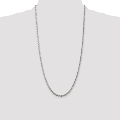 Sterling Silver 3mm Solid Rope Chain