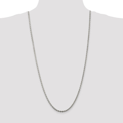 Sterling Silver 3mm Solid Rope Chain
