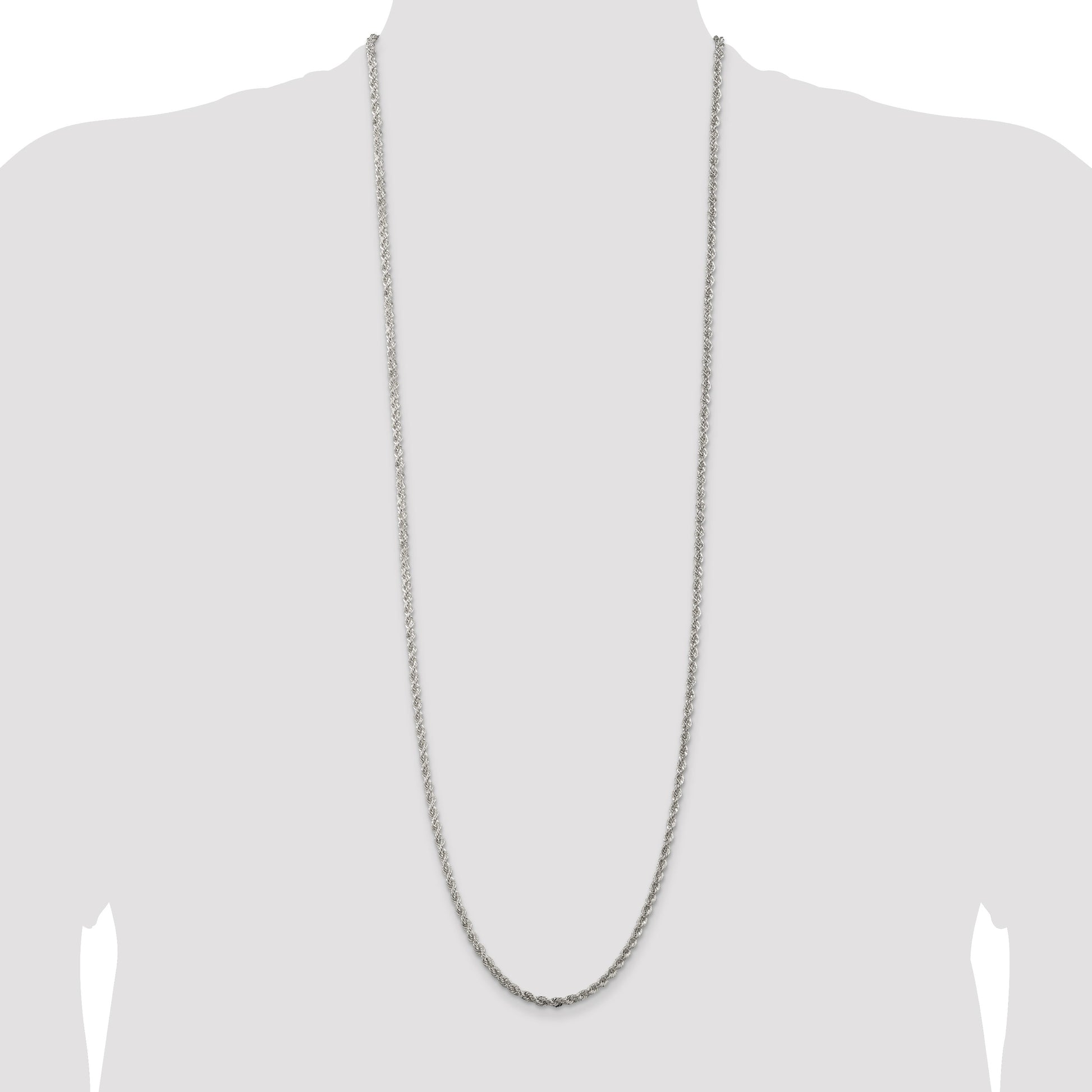 Sterling Silver 3mm Solid Rope Chain