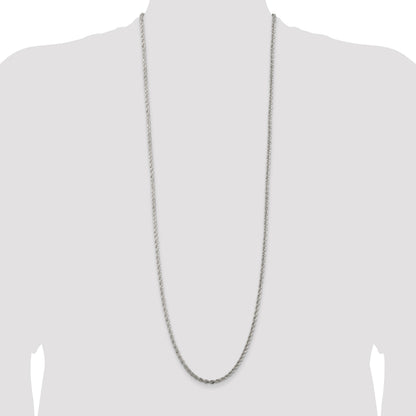 Sterling Silver 3mm Solid Rope Chain