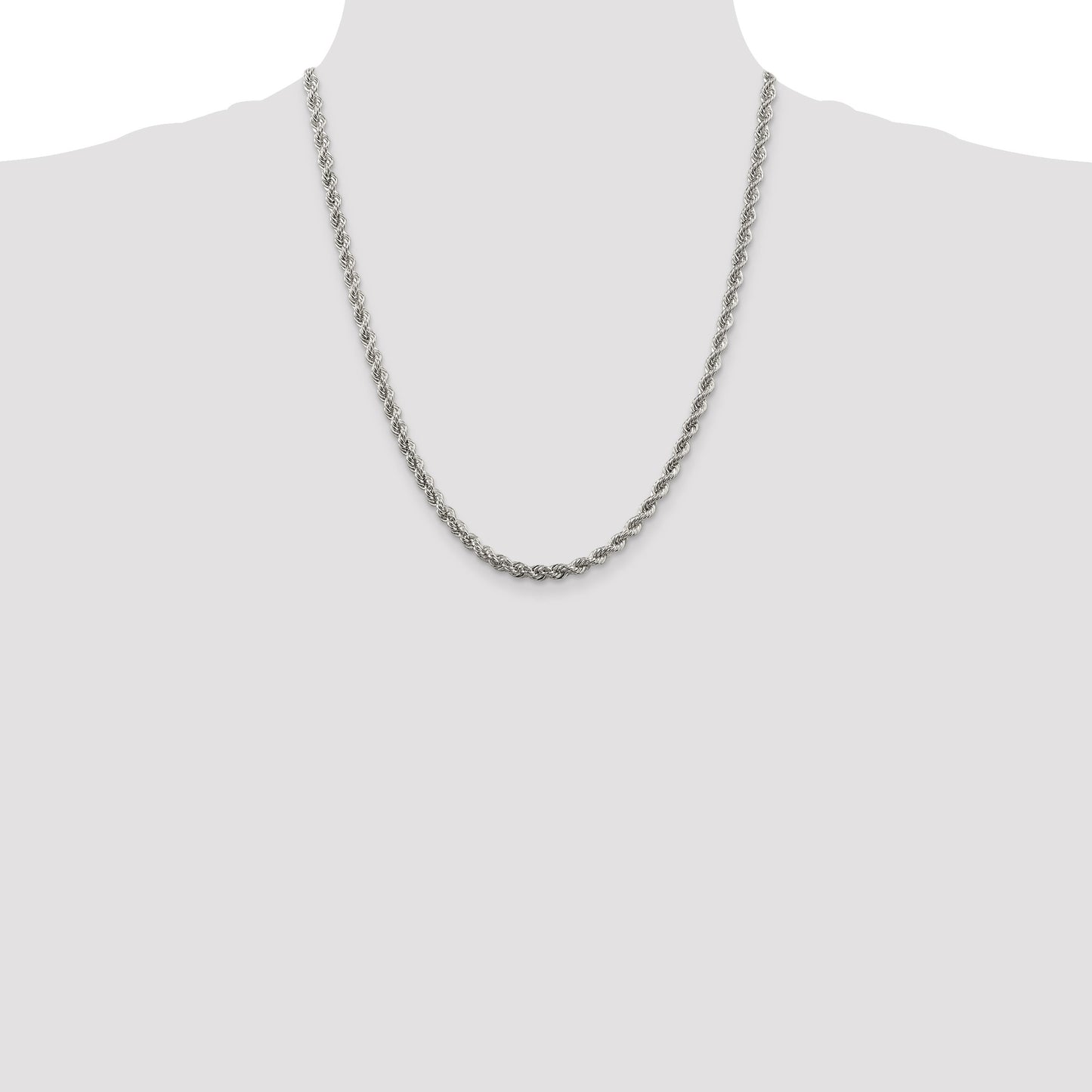 Sterling Silver 4.3mm Solid Rope Chain