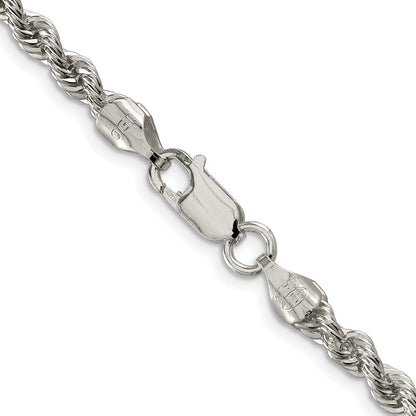 Sterling Silver Rhodium-plated 4.3mm Solid Rope Chain