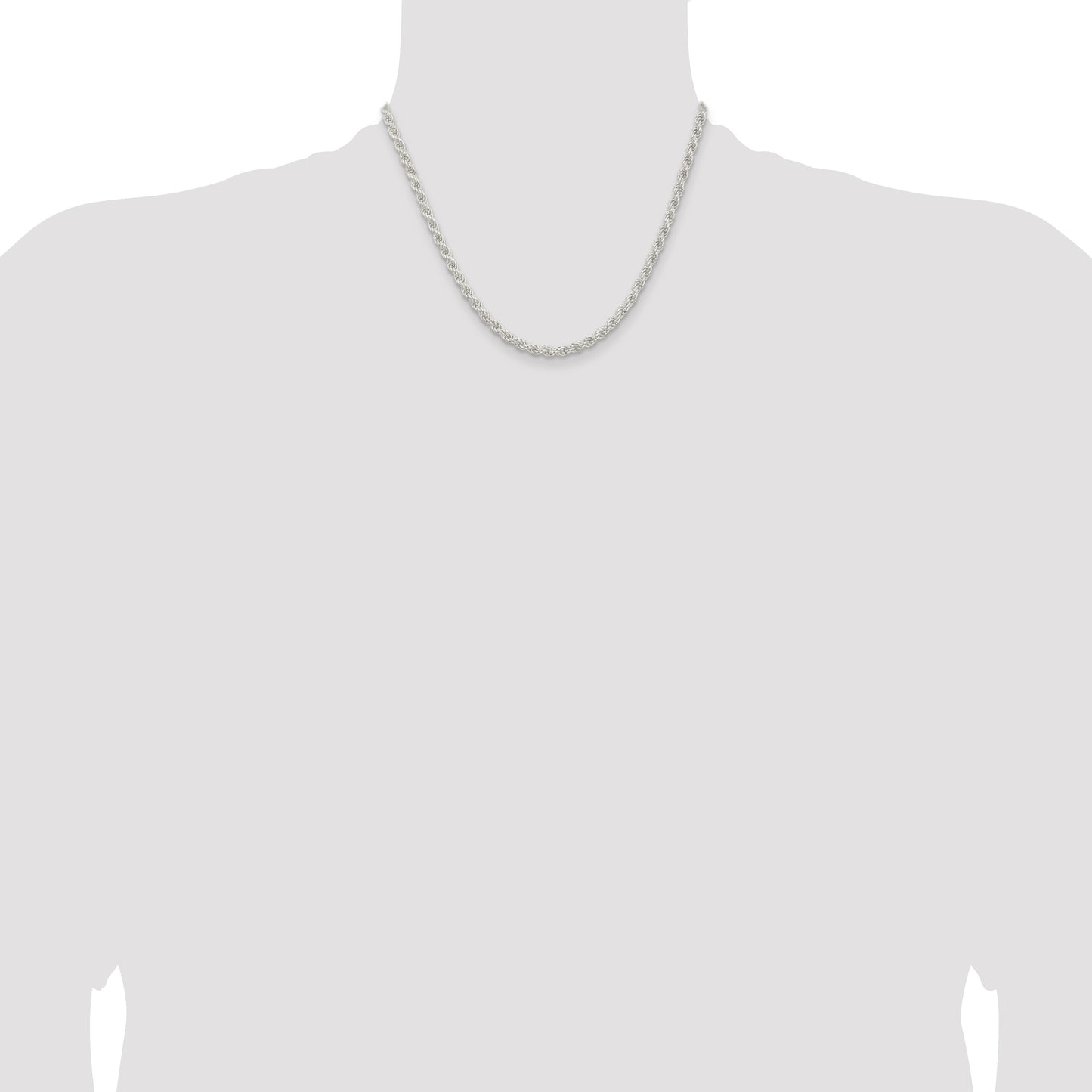 Sterling Silver 4.5mm Solid Rope Chain