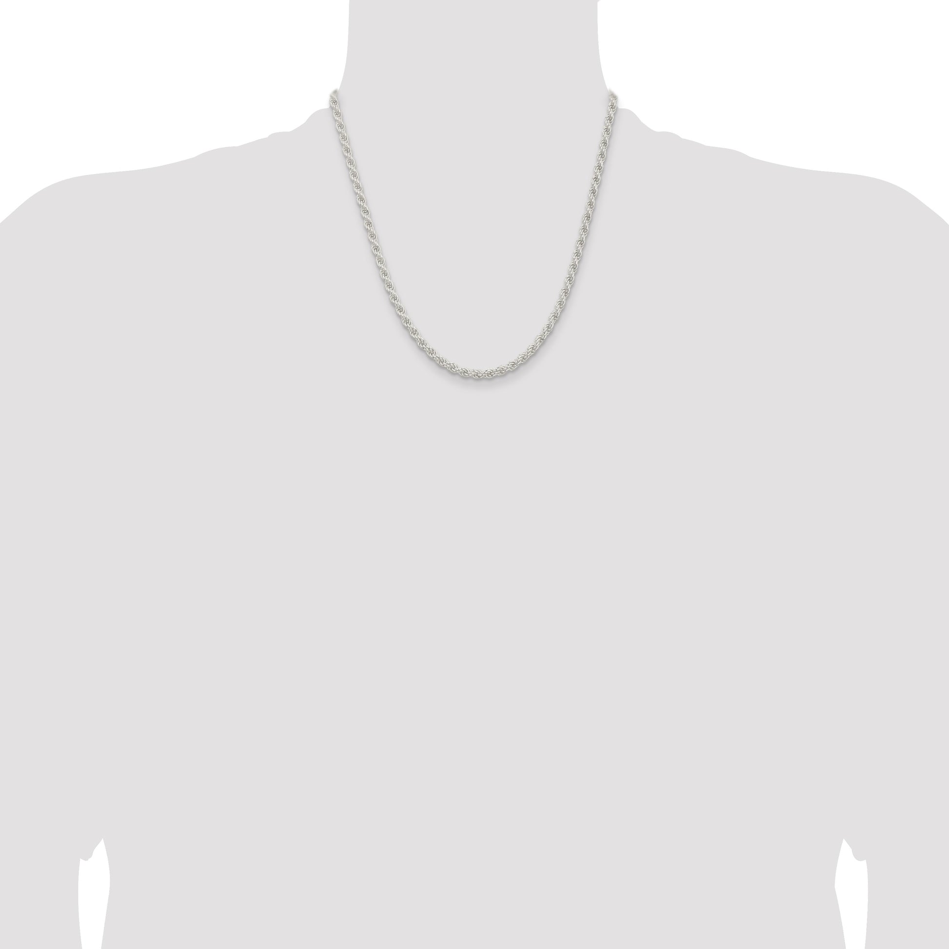 Sterling Silver 4.5mm Solid Rope Chain