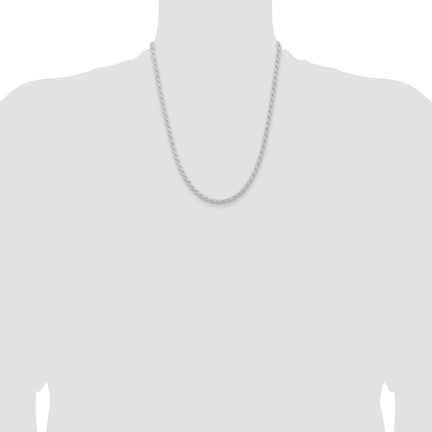 Sterling Silver 4.5mm Solid Rope Chain