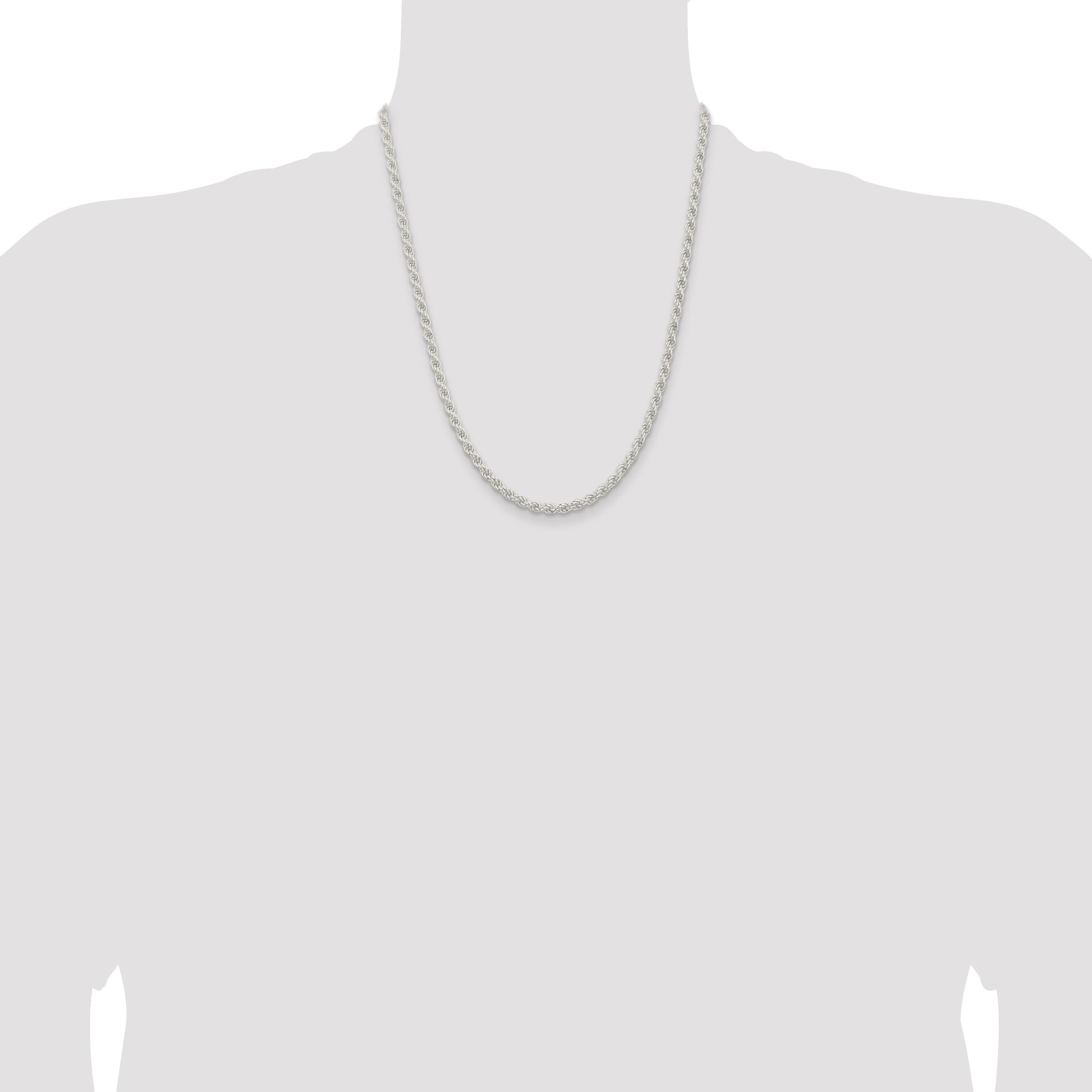 Sterling Silver 4.5mm Solid Rope Chain