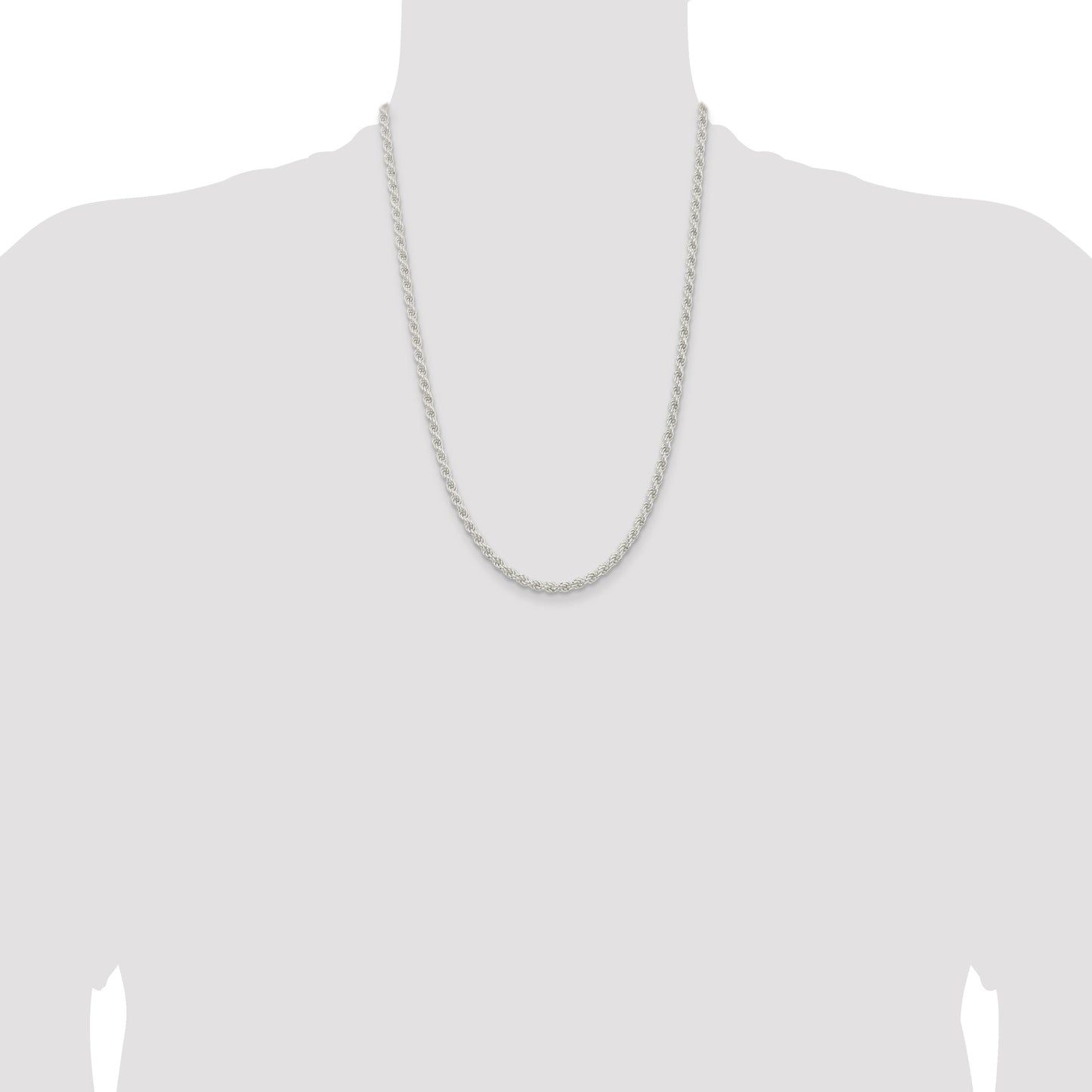 Sterling Silver 4.5mm Solid Rope Chain