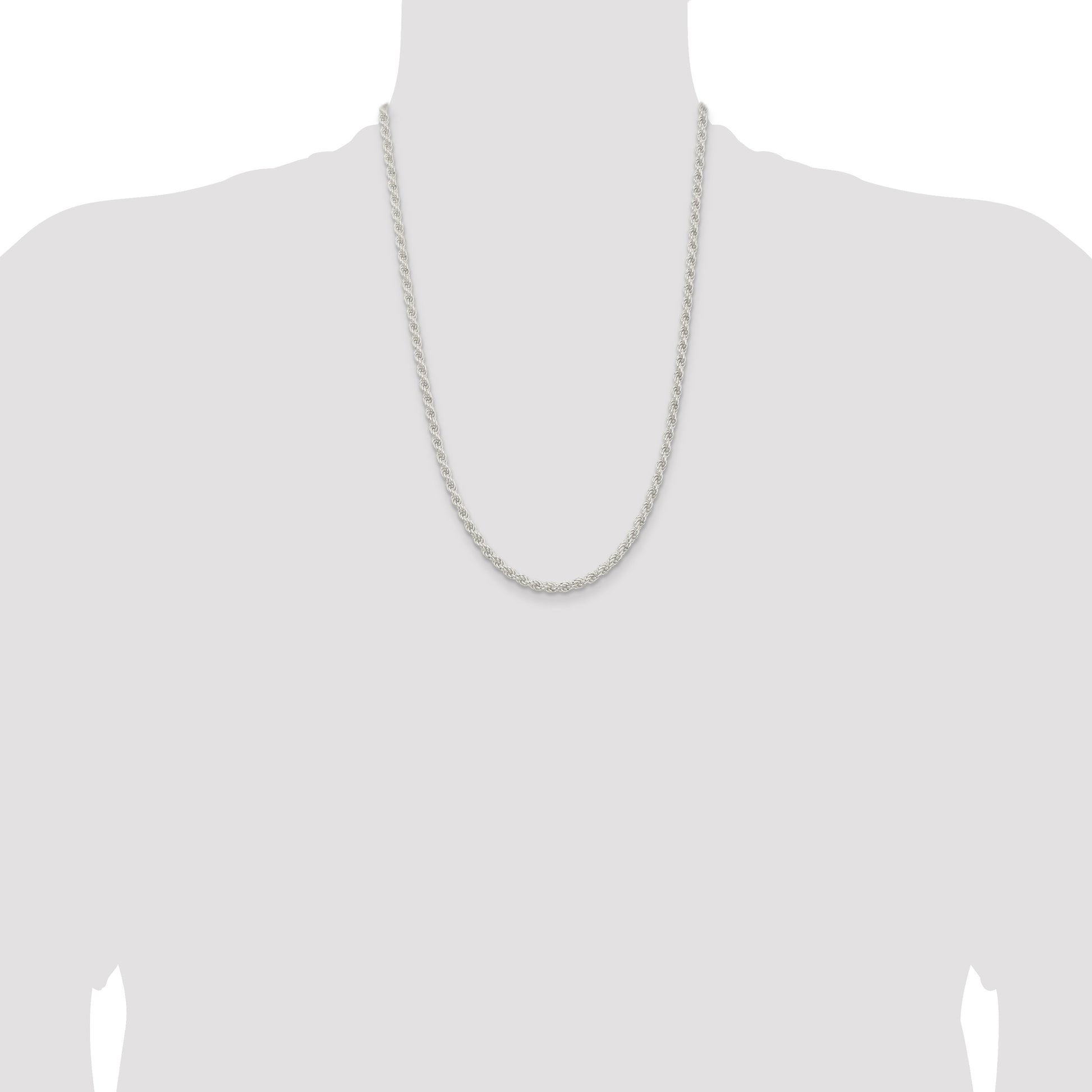 Sterling Silver 4.5mm Solid Rope Chain