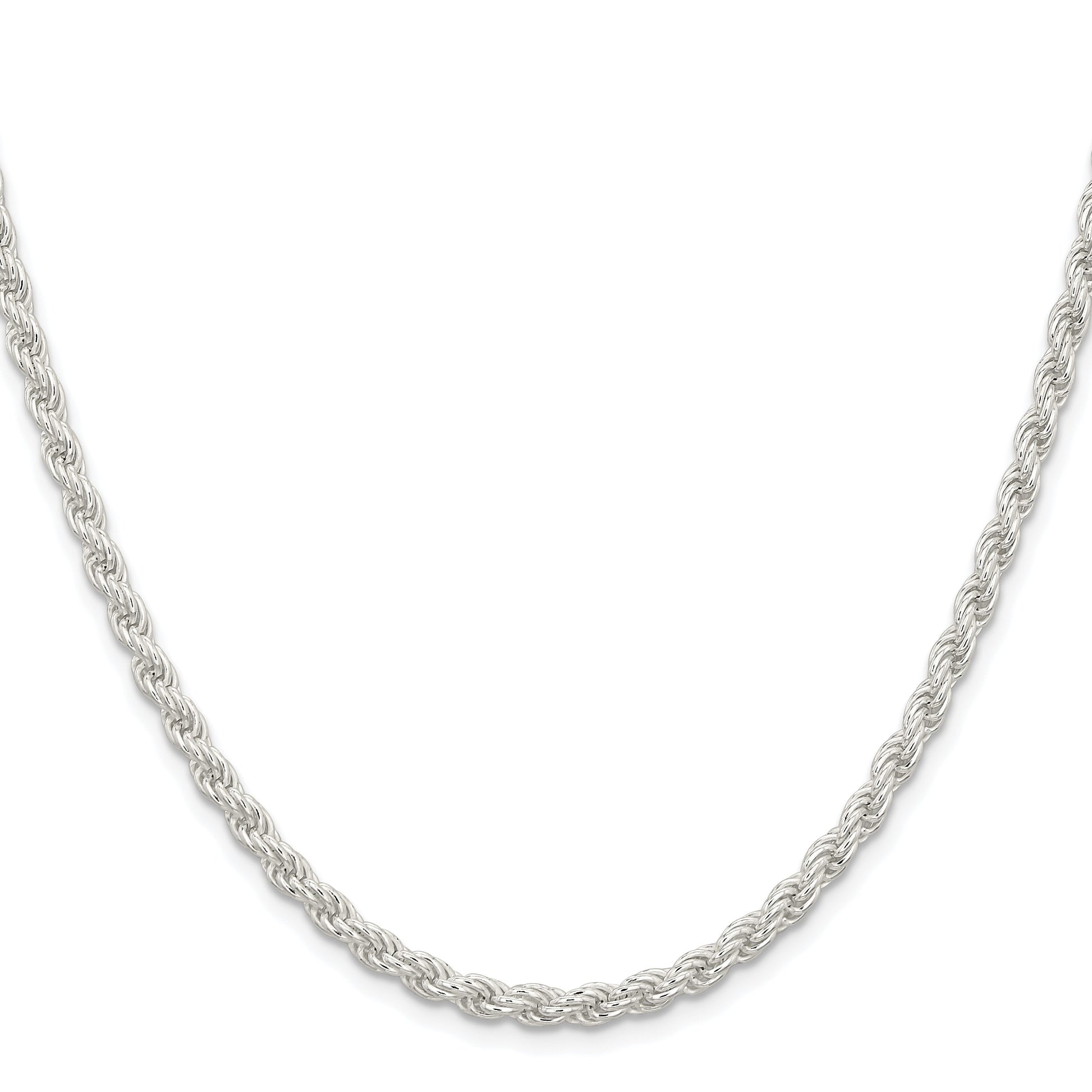 Sterling Silver Rhodium-plated 4.5mm Solid Rope Chain