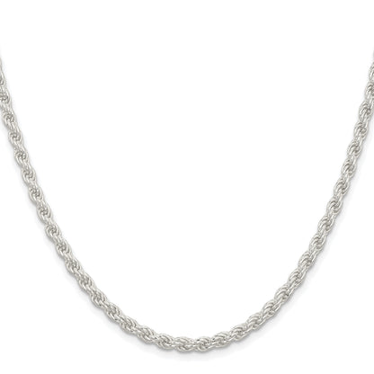 Sterling Silver Rhodium-plated 4.5mm Solid Rope Chain
