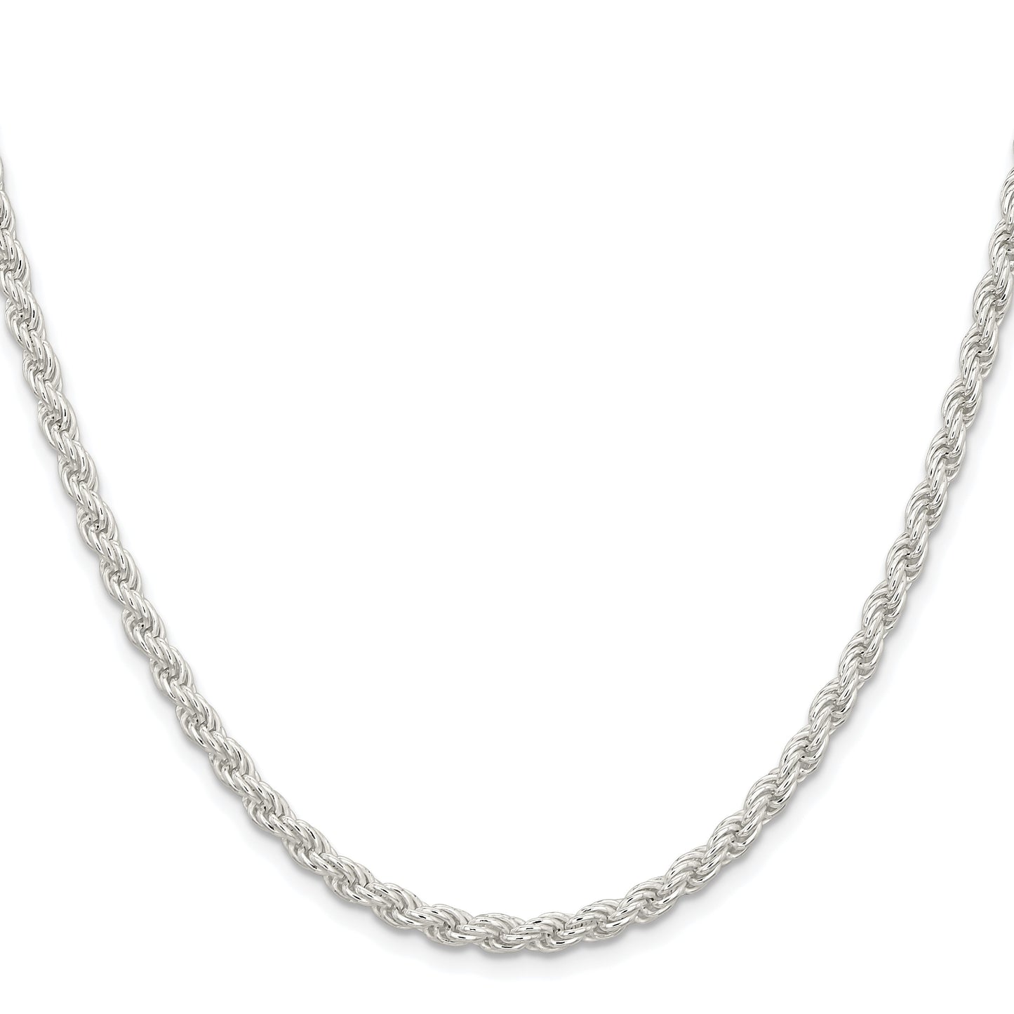 Sterling Silver Rhodium-plated 4.5mm Solid Rope Chain