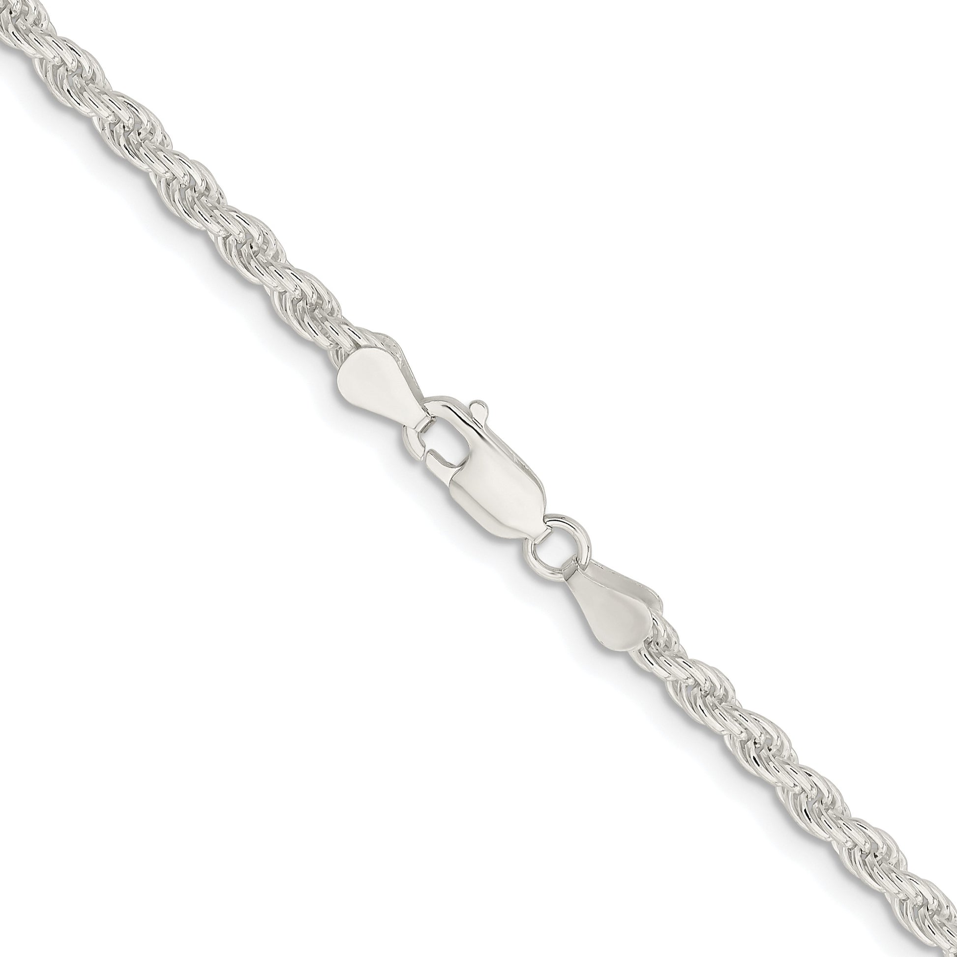 Sterling Silver Rhodium-plated 4.5mm Solid Rope Chain