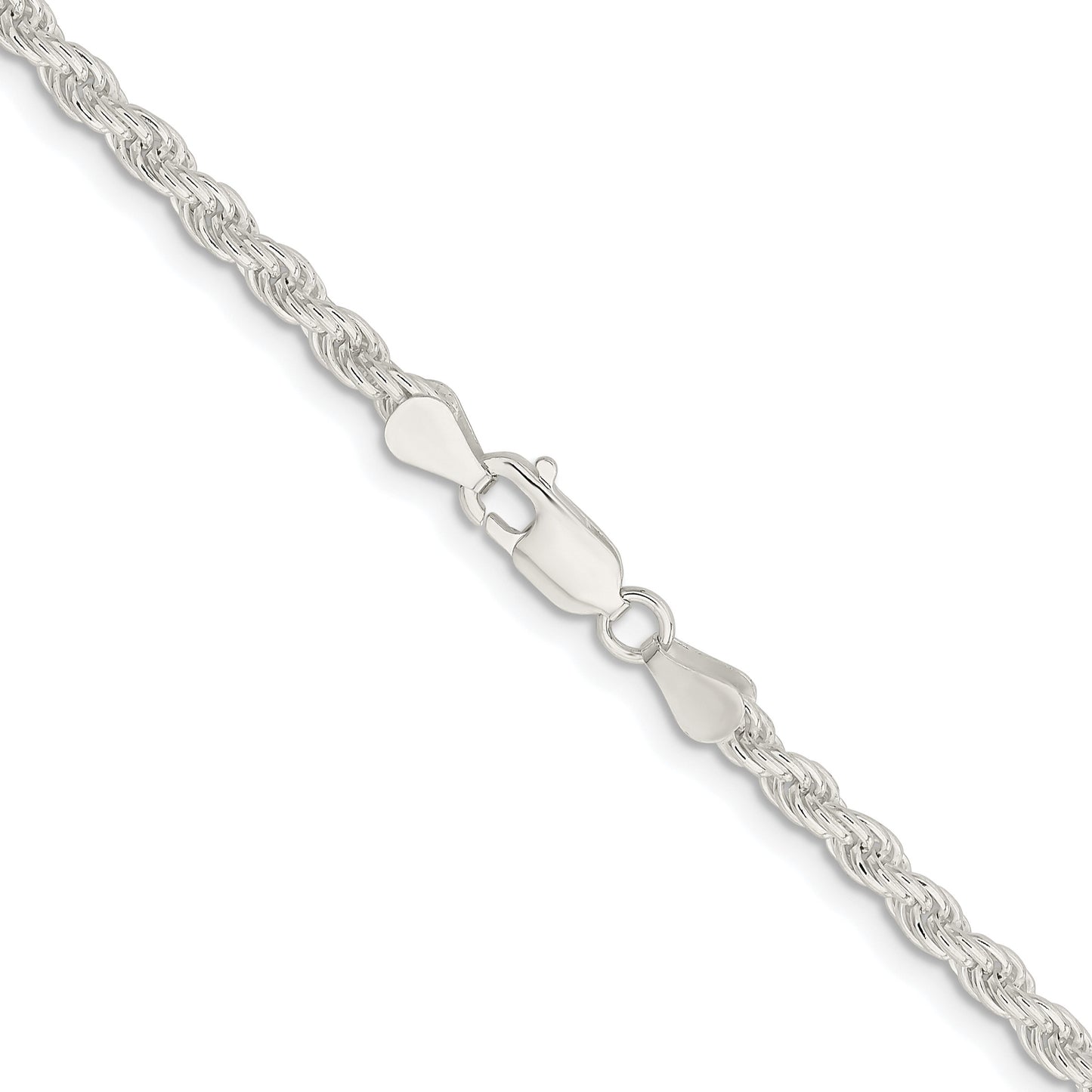 Sterling Silver Rhodium-plated 4.5mm Solid Rope Chain