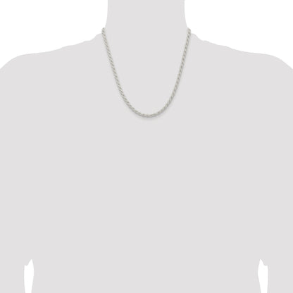 Sterling Silver Rhodium-plated 4.5mm Solid Rope Chain