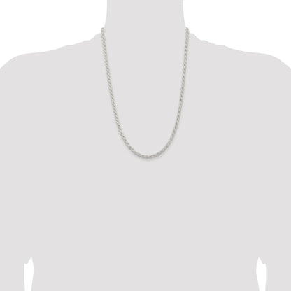 Sterling Silver Rhodium-plated 4.5mm Solid Rope Chain