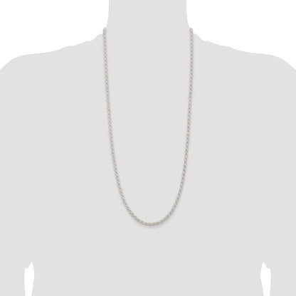 Sterling Silver Rhodium-plated 4.5mm Solid Rope Chain