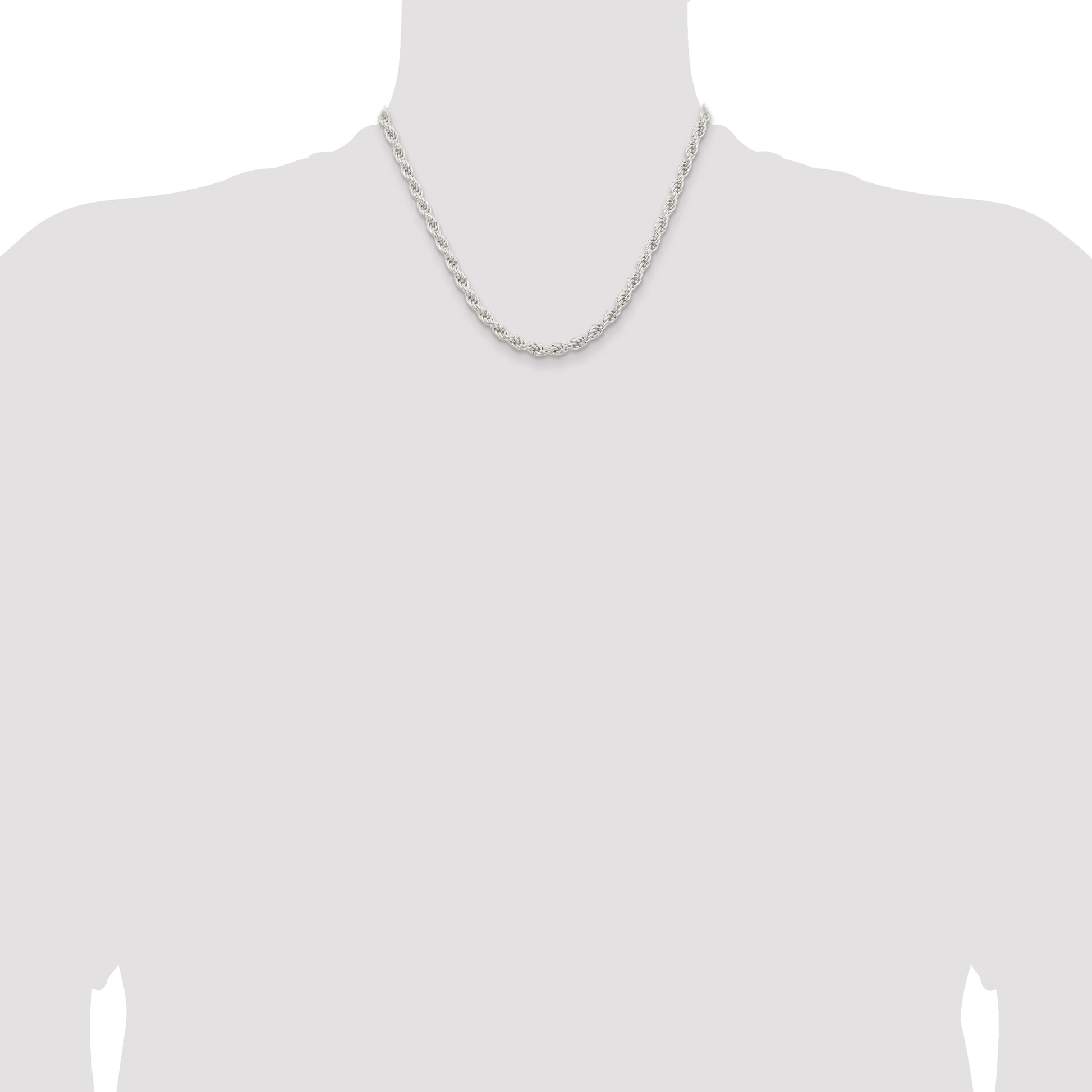 Sterling Silver 5mm Solid Rope Chain