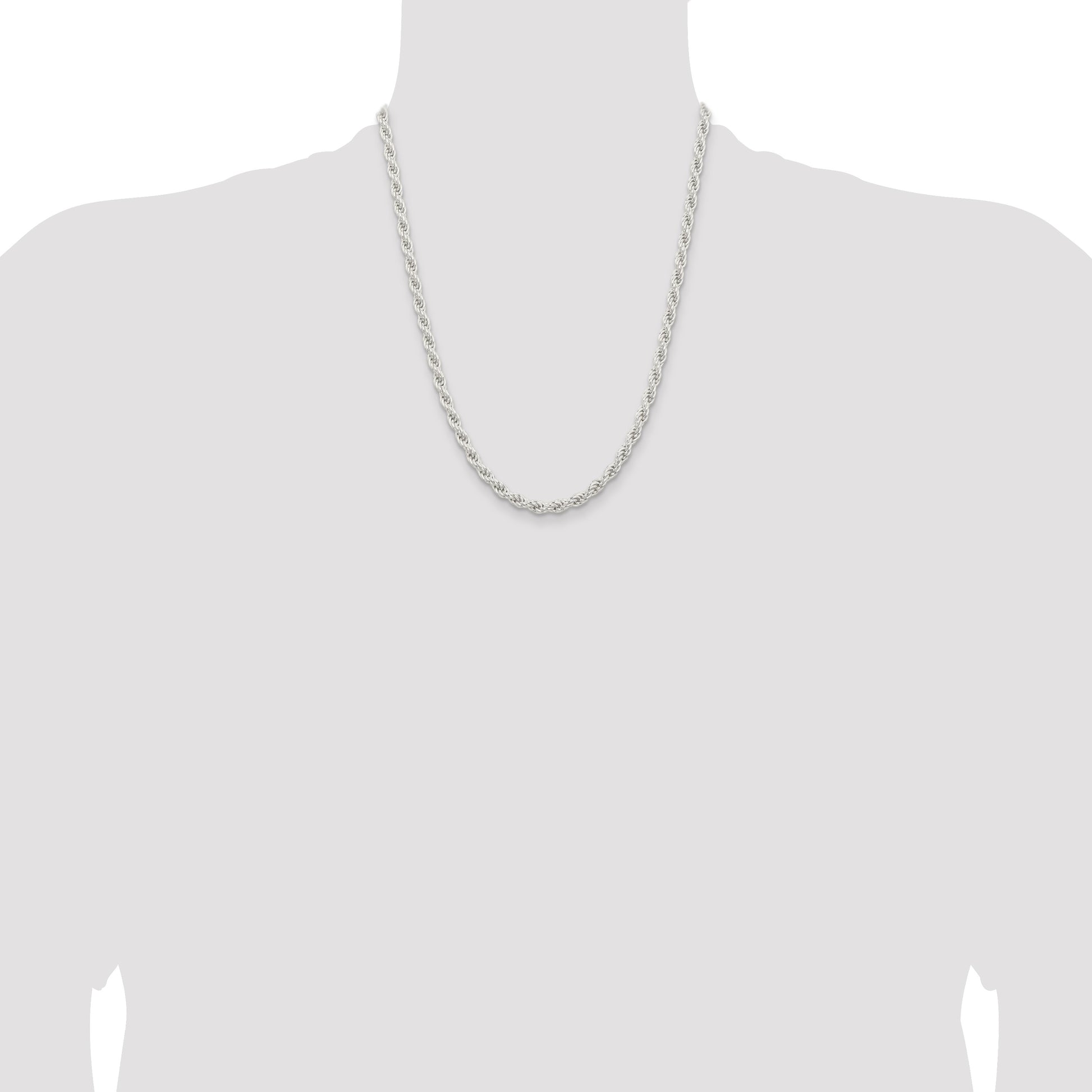 Sterling Silver 5mm Solid Rope Chain