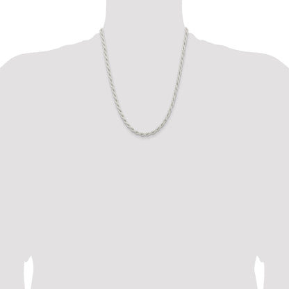 Sterling Silver 5mm Solid Rope Chain
