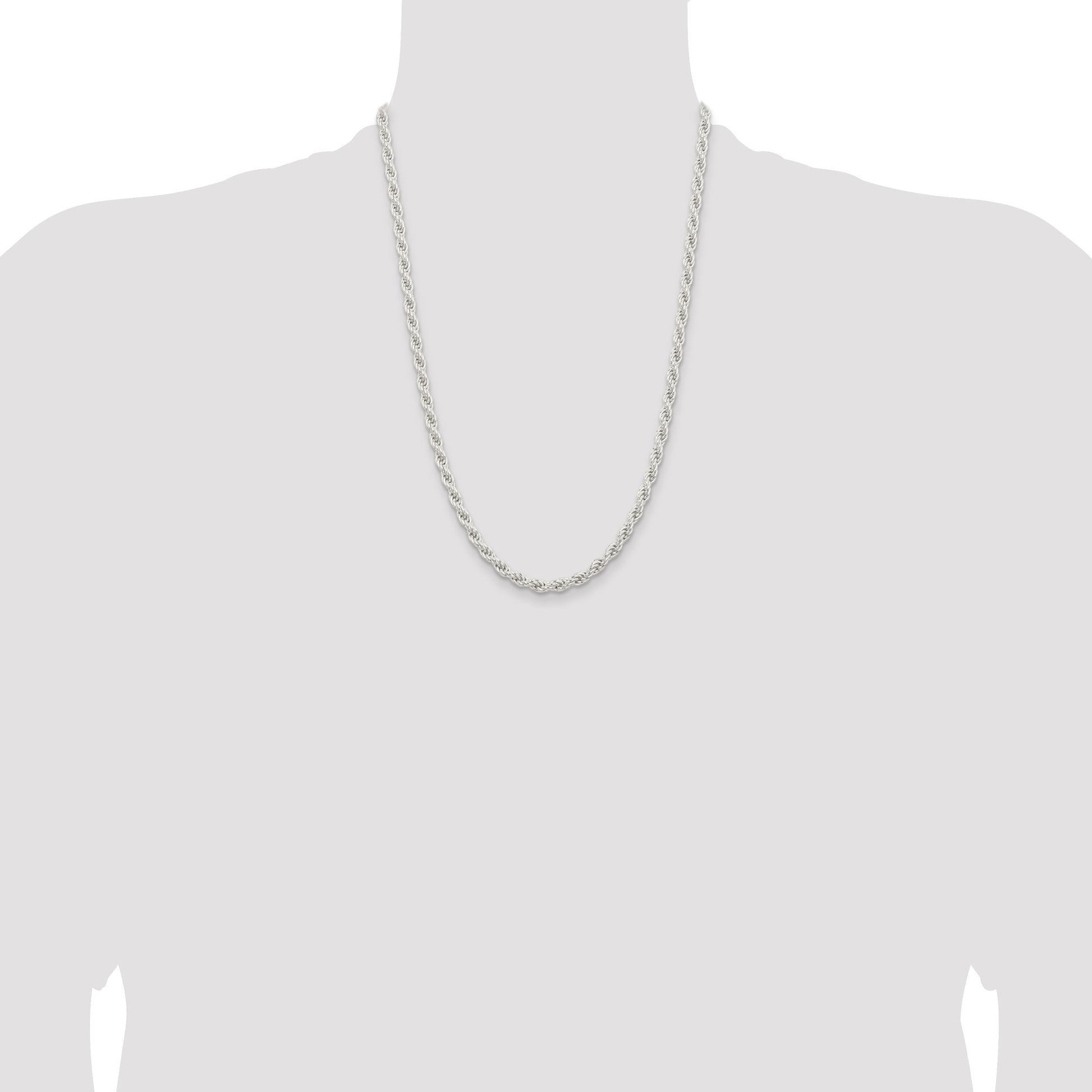 Sterling Silver 5mm Solid Rope Chain