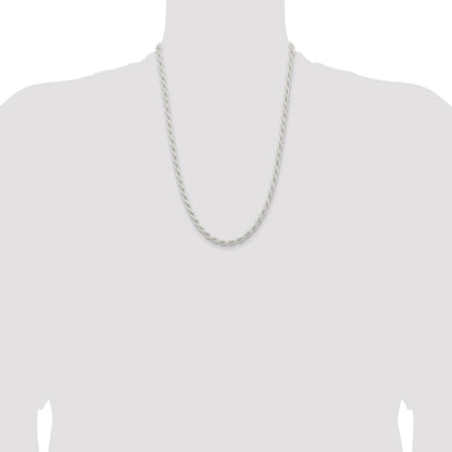 Sterling Silver 5mm Solid Rope Chain