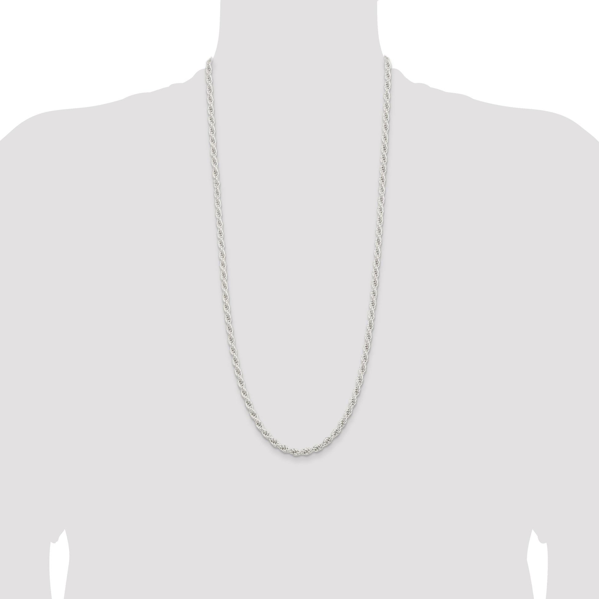 Sterling Silver 5mm Solid Rope Chain