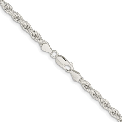 Sterling Silver Rhodium-plated 5mm Solid Rope Chain
