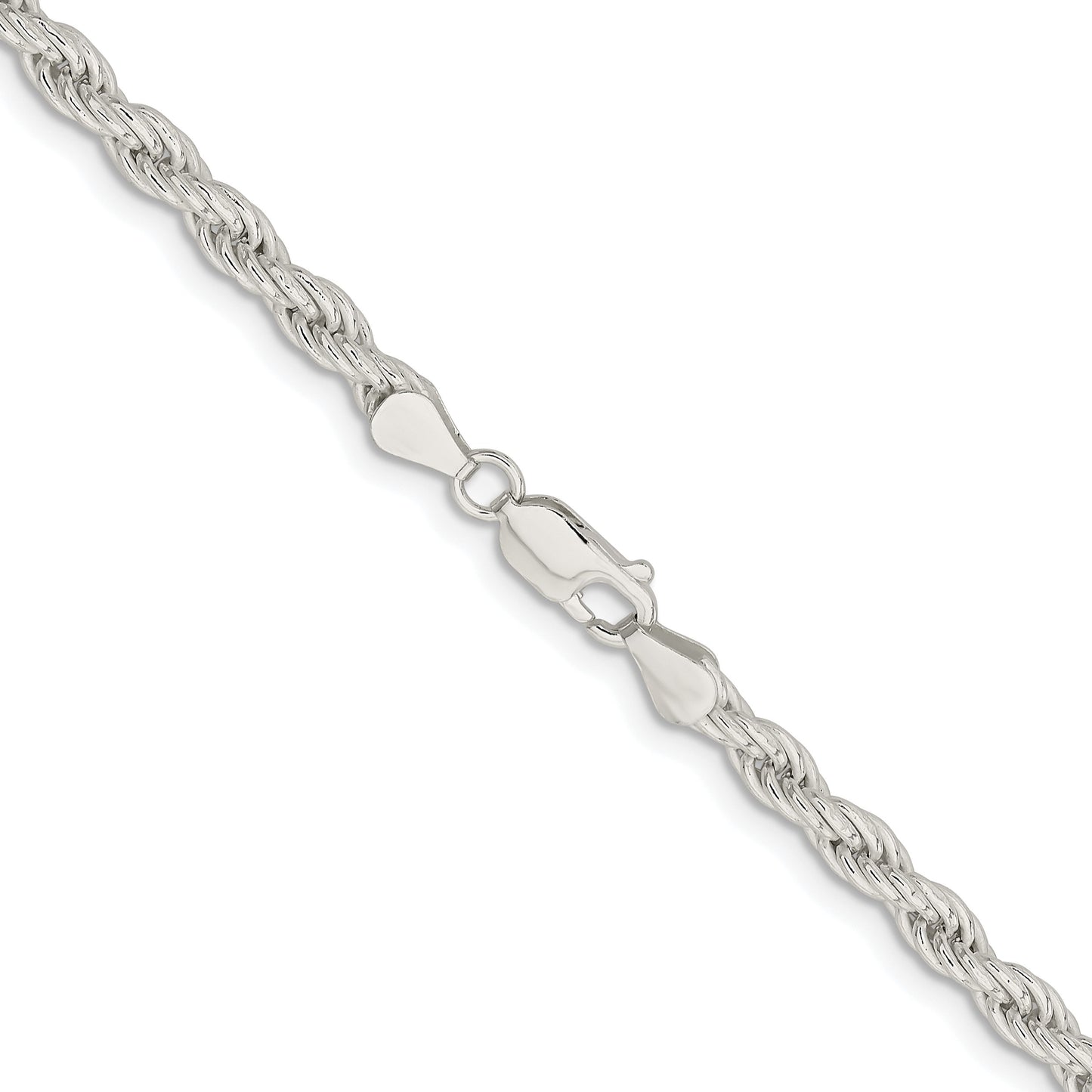 Sterling Silver Rhodium-plated 5mm Solid Rope Chain