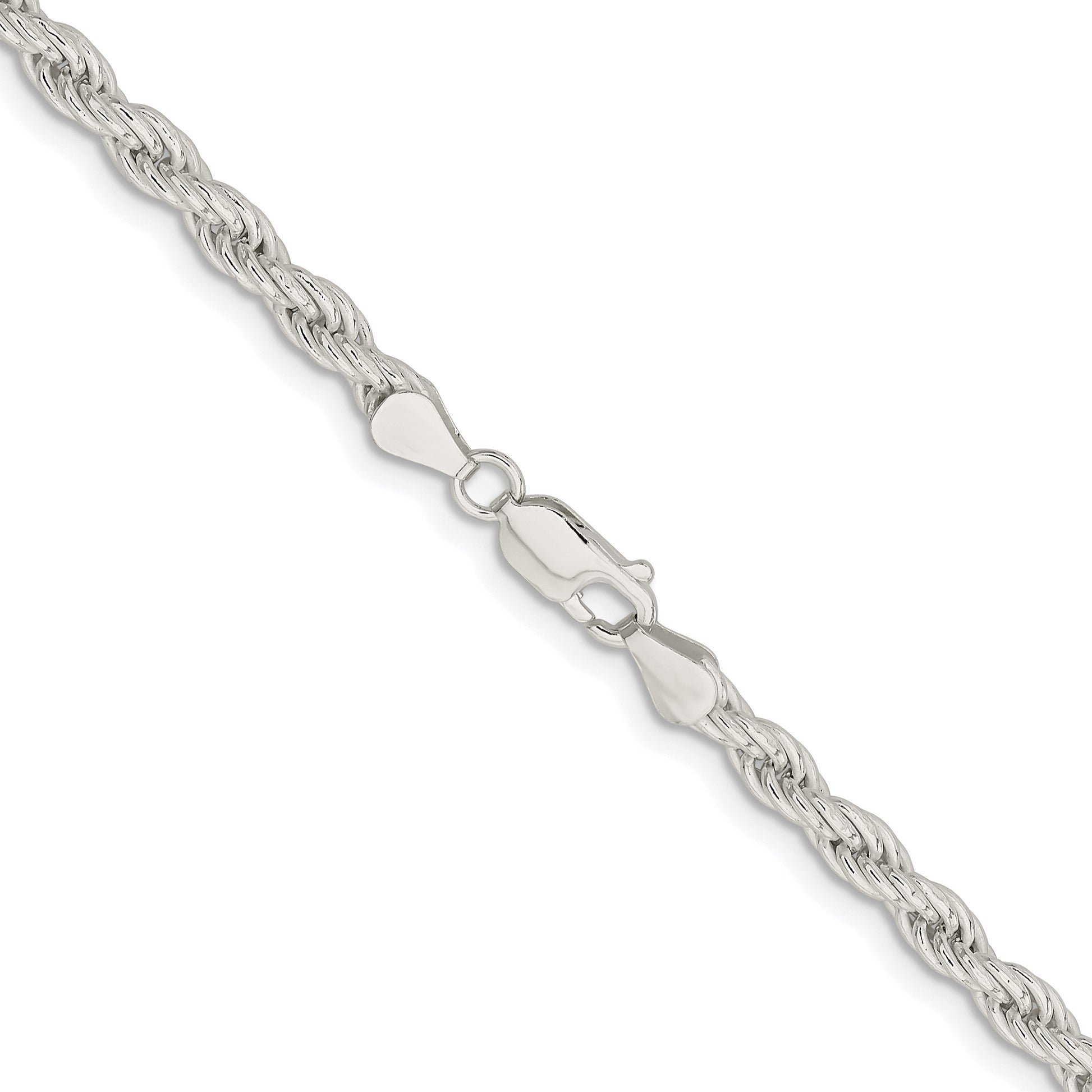 Sterling Silver Rhodium-plated 5mm Solid Rope Chain