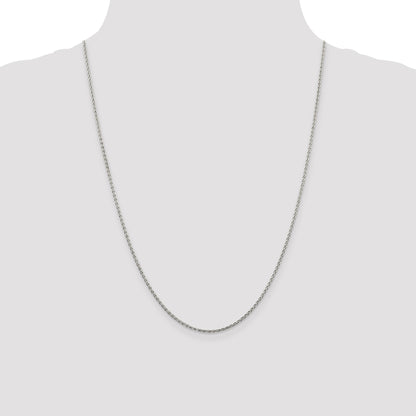 Sterling Silver Rhodium-plated 1.5mm Diamond-Cut Spiga Chain