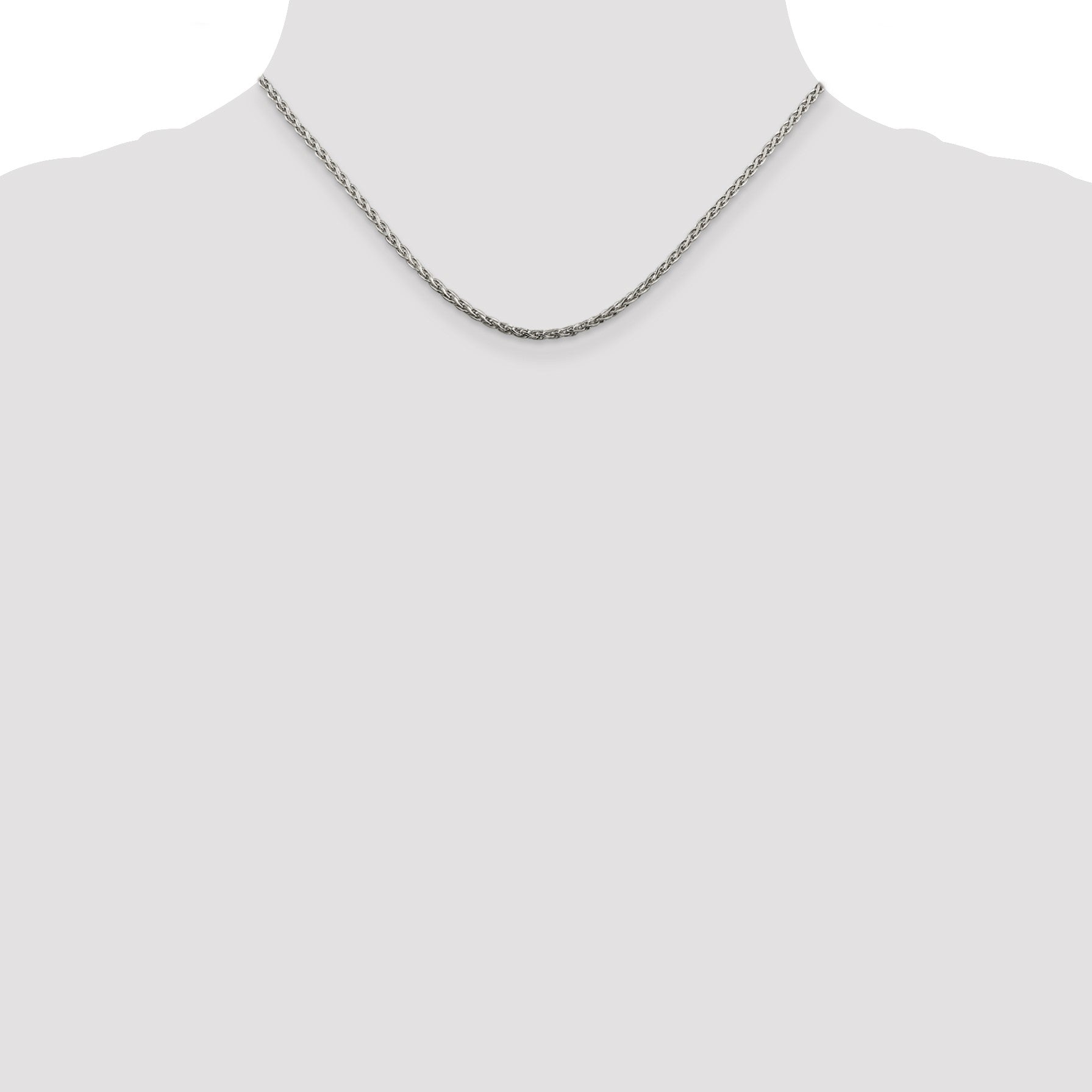 Sterling Silver 2mm Diamond-cut Spiga Chain