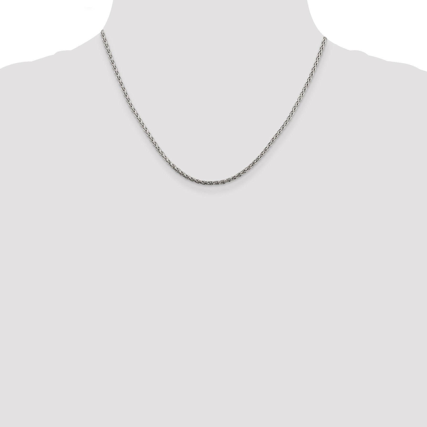 Sterling Silver 2mm Diamond-cut Spiga Chain