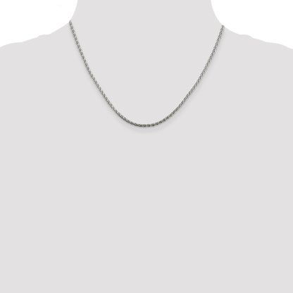 Sterling Silver 2mm Diamond-cut Spiga Chain