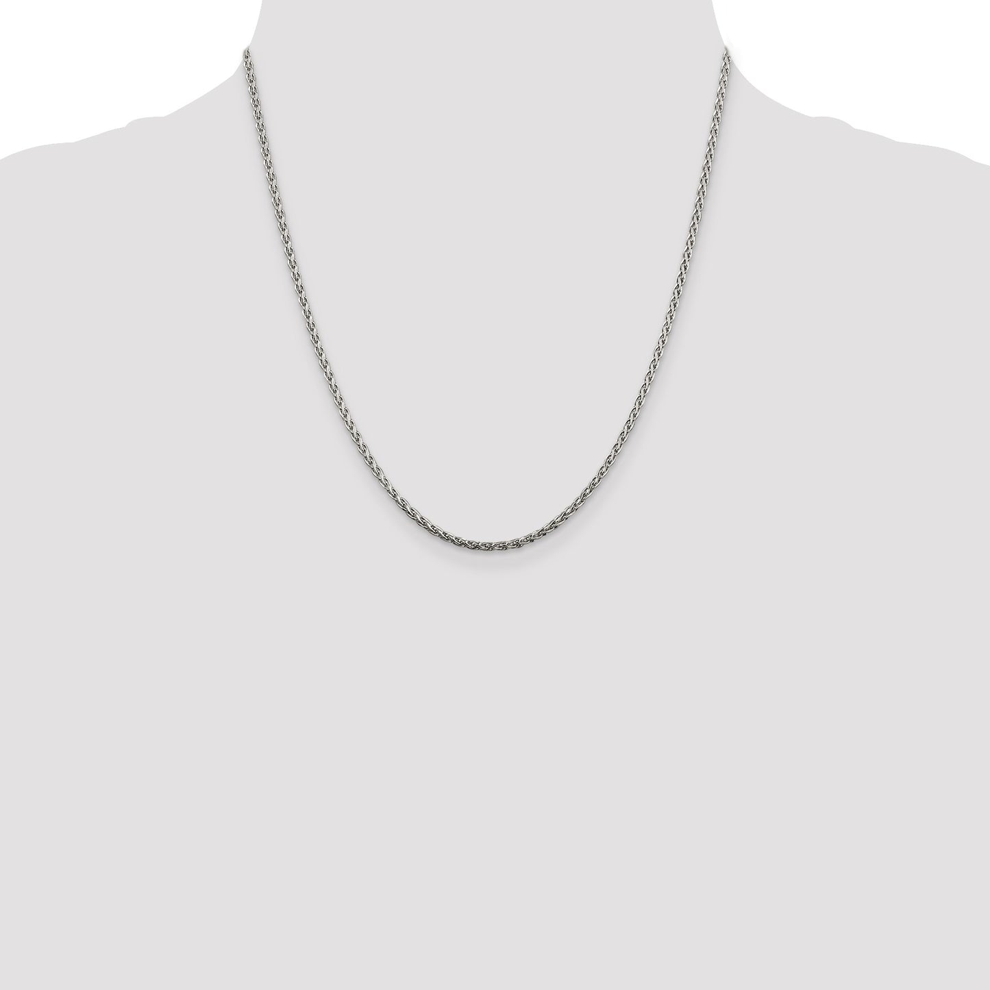 Sterling Silver 2mm Diamond-cut Spiga Chain