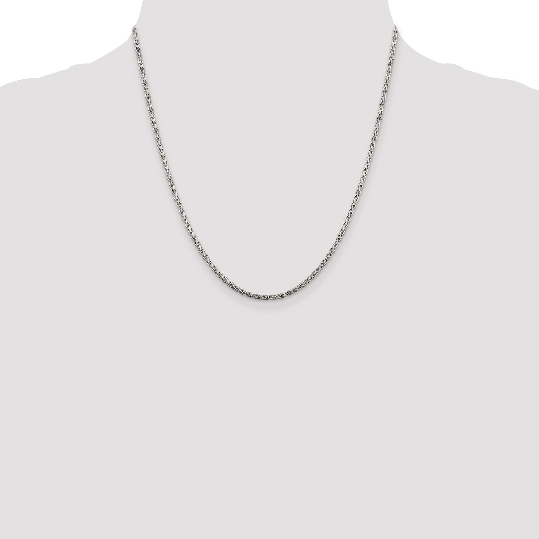 Sterling Silver 2mm Diamond-cut Spiga Chain