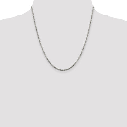 Sterling Silver 2mm Diamond-cut Spiga Chain