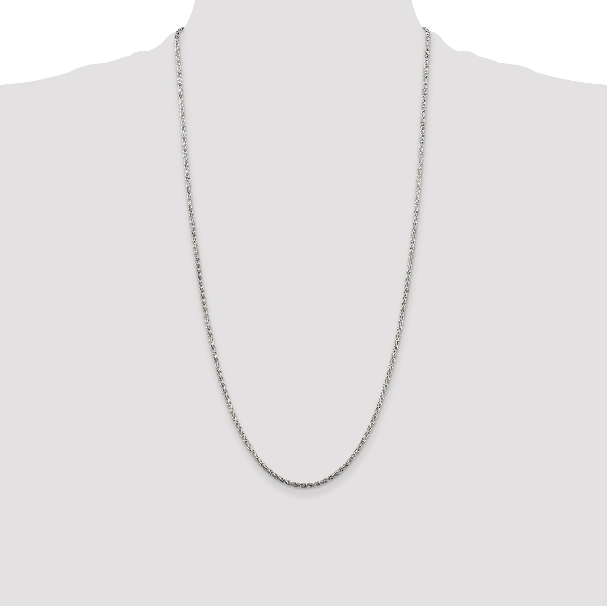 Sterling Silver 2mm Diamond-cut Spiga Chain