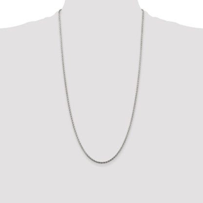 Sterling Silver 2mm Diamond-cut Spiga Chain