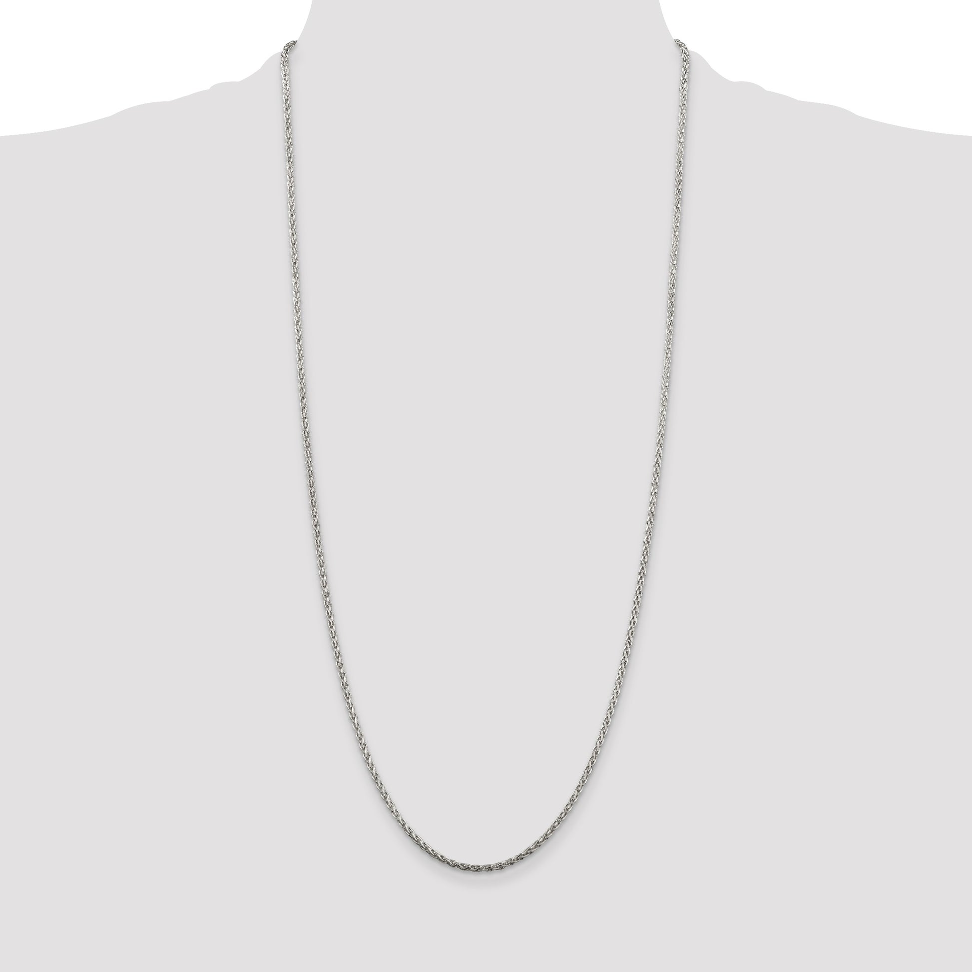 Sterling Silver 2mm Diamond-cut Spiga Chain