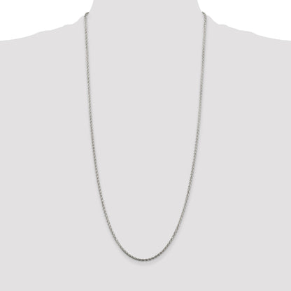 Sterling Silver 2mm Diamond-cut Spiga Chain