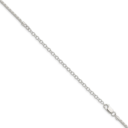 Sterling Silver 2mm Diamond-cut Spiga Chain w/4in ext.