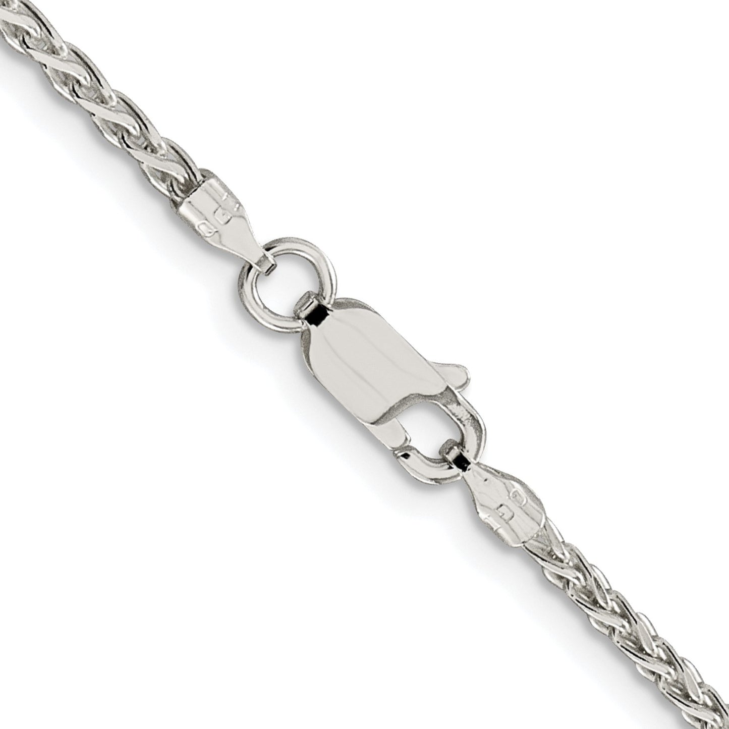 Sterling Silver Rhodium-plated 2mm Diamond-cut Spiga Chain