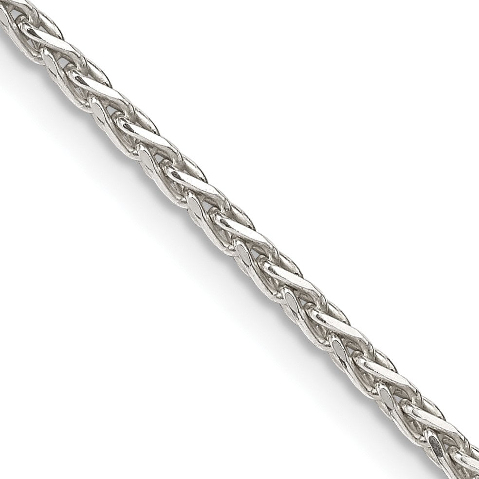 Sterling Silver 2mm Diamond-cut Spiga Chain w/2in ext.