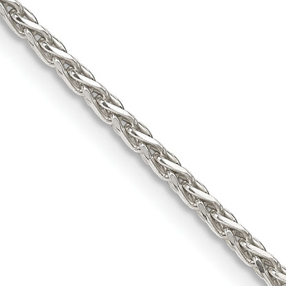 Sterling Silver 2mm Diamond-cut Spiga Chain w/2in ext.