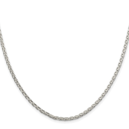 Sterling Silver Rhodium-plated 2.75mm Diamond-cut Spiga Chain