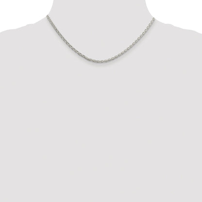 Sterling Silver Rhodium-plated 2.75mm Diamond-cut Spiga Chain