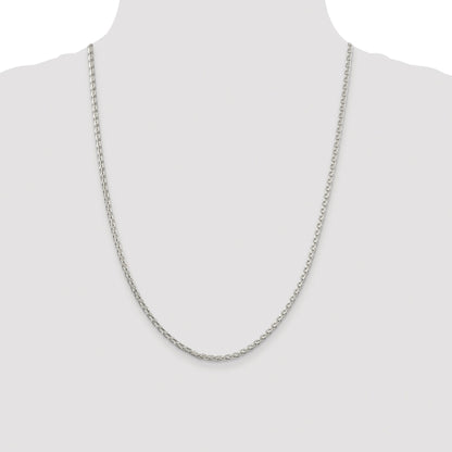 Sterling Silver Rhodium-plated 2.75mm Diamond-cut Spiga Chain