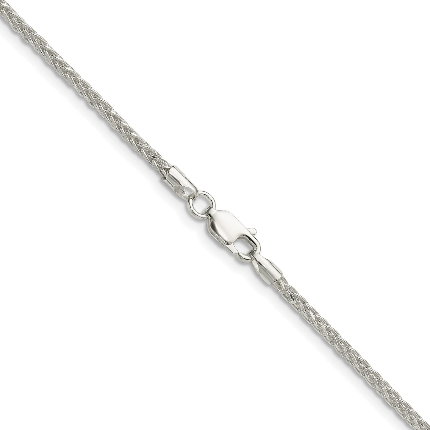 Sterling Silver 2.1mm Diamond-cut Square Spiga Chain